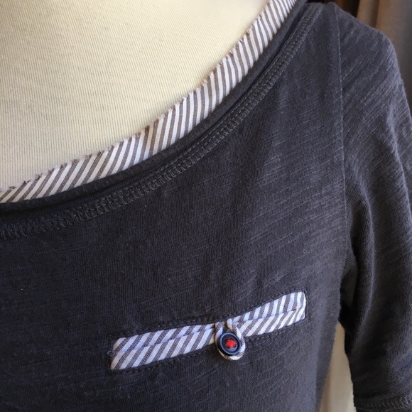 Anthropologie Multi-button Striped Tee - Picture 4 of 5